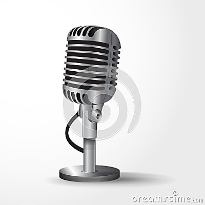 Realistic vector microphone icon for song Vector Illustration