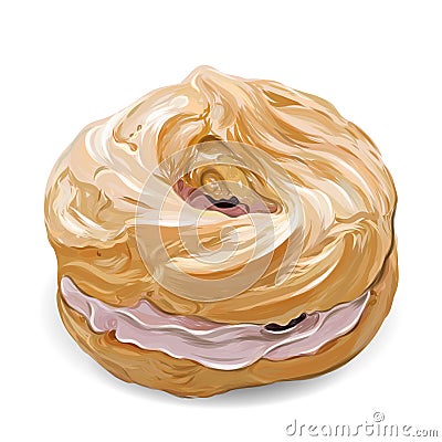 Realistic vector sweet cute colorful donut with Vector Illustration