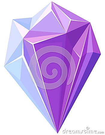 Realistic violet gemstone Stock Photo