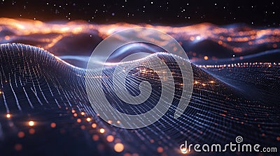 Realistic visualization of quantum computer qubits in cutting edge technology environment Stock Photo