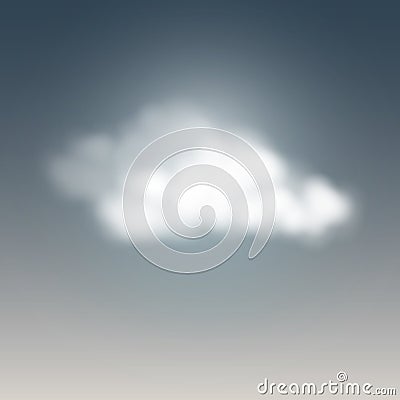 Realistic weather icon cloudy sky Vector Illustration