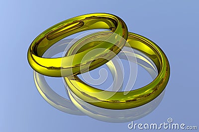 Realistic Wedding Rings - Gold Stock Photo