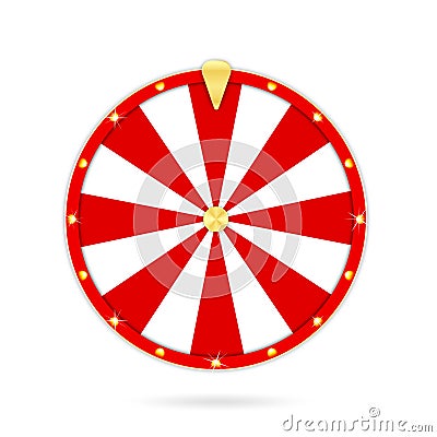 Realistic wheel of fortune isolated on white background. Gambling roulette and fortune wheel concept Vector Illustration