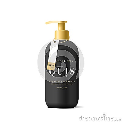 Realistic white bottle of liquid soap Vector Illustration