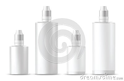 Realistic white cosmetic bottles. Vector Illustration