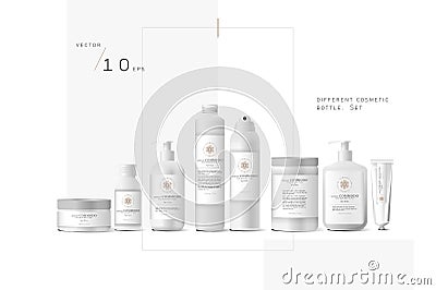 Realistic white cosmetic cream container Vector Illustration