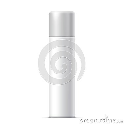 Realistic White Cosmetics bottle can Spray Vector Illustration