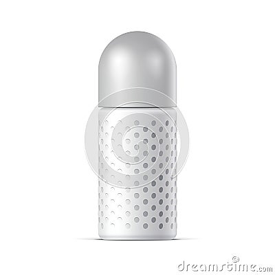 Realistic White Cosmetics bottle can Spray Vector Illustration