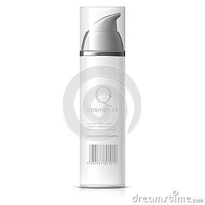 Realistic White Cosmetics bottle can Spray Vector Illustration