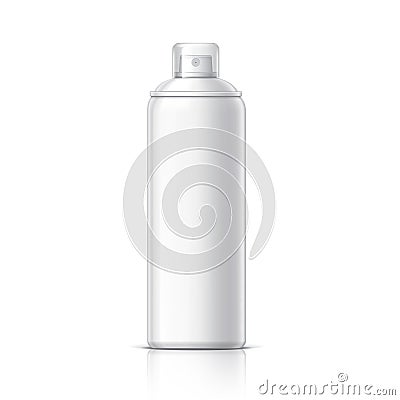 Realistic White Cosmetics bottle can Spray Vector Illustration