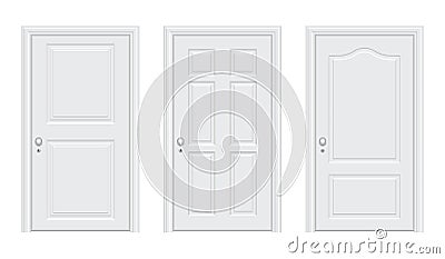 Realistic white door vector design illustration Vector Illustration