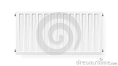 Realistic white heating radiator. Isolated vector illustration. Vector Illustration