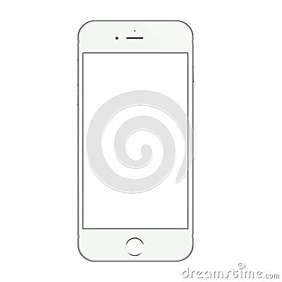 Realistic white iphone 6 blank screen vector design Vector Illustration