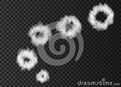 Realistic white puff of smoke on transparent back Stock Photo