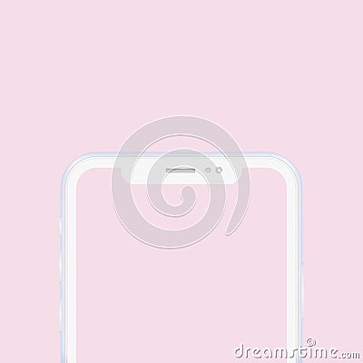 Realistic white smartphone isolated on white background. Smartphone realistic phon illustration. Mobile phone mockup with b Cartoon Illustration