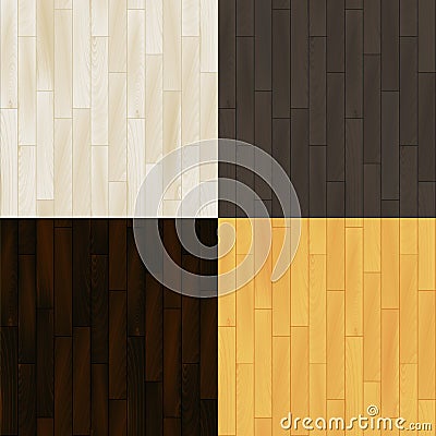 Realistic wooden floor parquet seamless patterns set, vector Vector Illustration