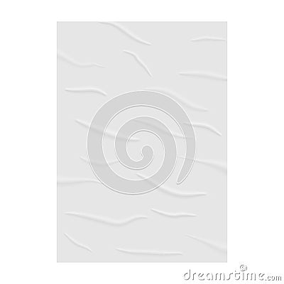 Realistic wrinkle paper with wet glued texture. template for your design Vector Illustration