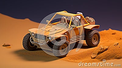 Realistic Yellow Abiton Car Miniature For Tabletop Wargaming Stock Photo