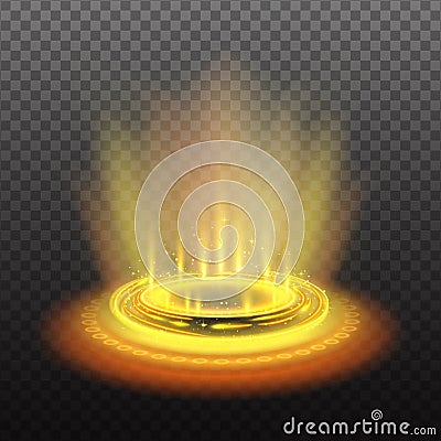 Realistic Yellow Magic Portal Illustration Vector Illustration