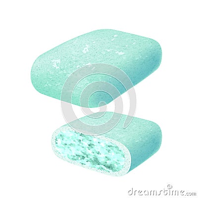 Realistick chewing gum pellet with filling. Vector Illustration