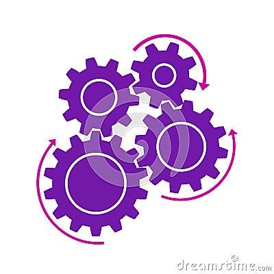 Realization concept, clockwork, teamwork - stock vector Vector Illustration