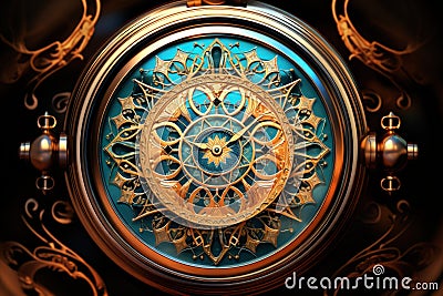 Time-traveling pocket watches, allowing glimpses into past and future moments - Generative AI Stock Photo