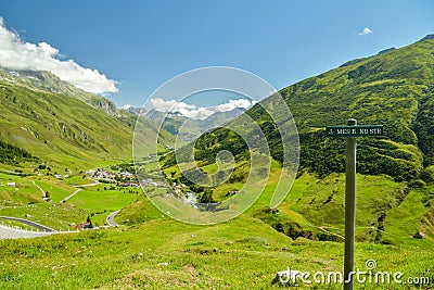 View on Furka high mountian pass close to Realp, Switzerland Editorial Stock Photo