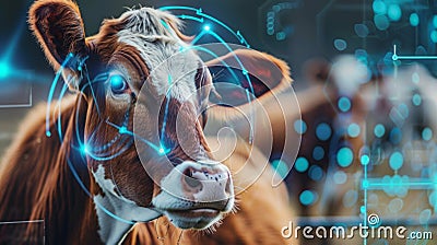 Realtime data visualization of various livestock behaviors captured through digital sensors Stock Photo