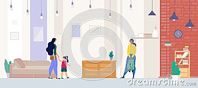 Realtor Showing Apartment to Buyer Flat Vector Vector Illustration