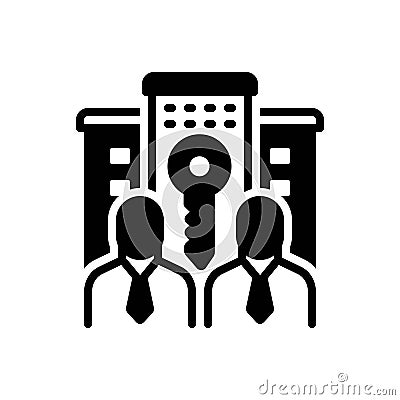 Black solid icon for Realtors, agent and property Vector Illustration