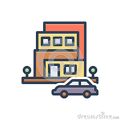 Color illustration icon for Realty, real estate and apartment Vector Illustration