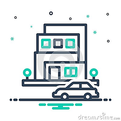 Mix icon for Realty, real estate and real Vector Illustration