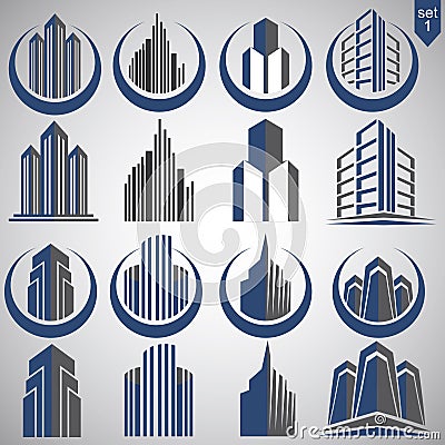 Realty logo set 1 Vector Illustration