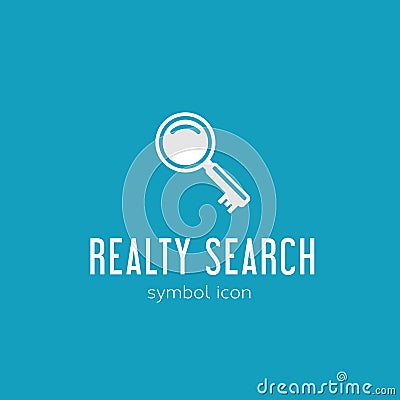 Realty Search Vector Concept Symbol Icon or Logo Vector Illustration