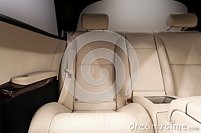 Rear leather seats. Stock Photo