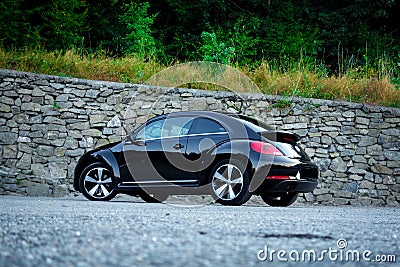 Rear left side view of cabriolet sport german car view from ground surface Editorial Stock Photo