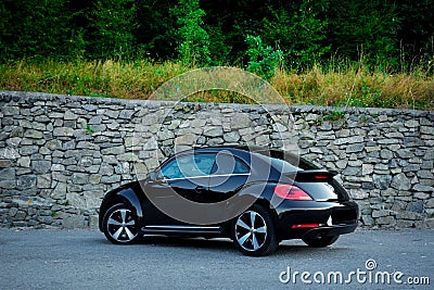 Rear left side view of cabriolet sport german car view from ground surface Editorial Stock Photo