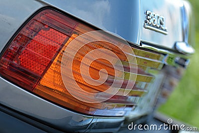 Rear light of Mercedes from 70s Editorial Stock Photo