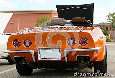 Corvette Sting Ray Orange Editorial Stock Photo