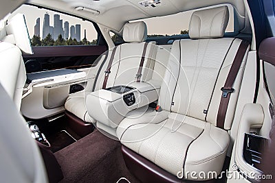 Rear seats of luxury car Stock Photo