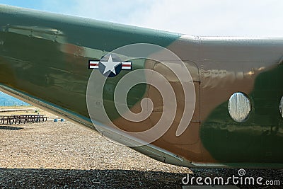 Rear Section of an Airplane with a U.S. Air Force insignia Editorial Stock Photo