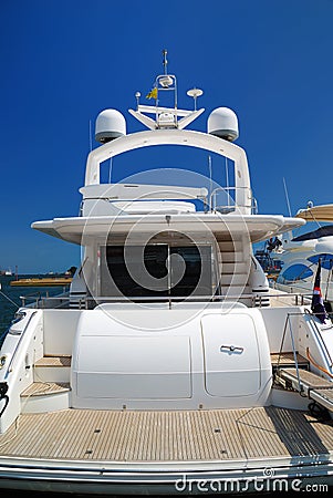 Rear section of a yacht Stock Photo