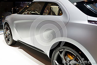 Rear-side view of a modern car Stock Photo