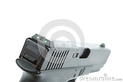 Rear sight of airsoft hand gun, glock model Stock Photo