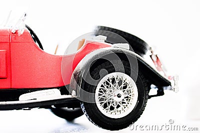 The rear view of antique car Stock Photo