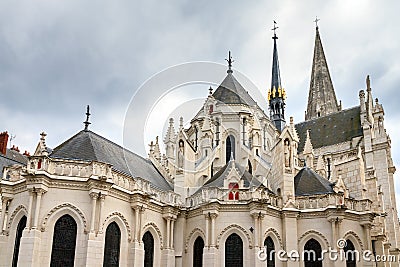 Rear view of the Basilique Saint-Nicolas de Nantes Stock Photo