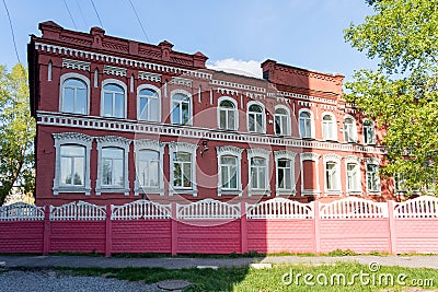 Rear view of the building of the branch of the Krasnoyarsk State Agrarian University.Achinsk, Krasnoyarsk Krai Stock Photo