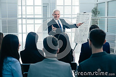 Rear view. company employees applauding at a work meeting Stock Photo