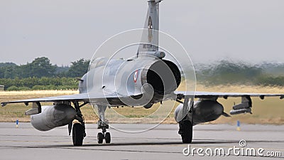Rear view of a military aeroplane jet engine Editorial Stock Photo