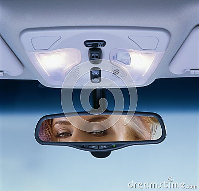 Rear-view mirror Stock Photo